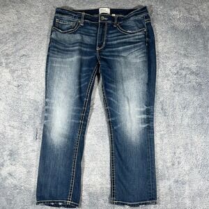 BKE Payton Bootcut Jeans Womens 31 Dark‎ Wash Stretch Thick Stitch Denim